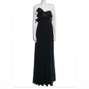 JS Collection Black Satin Empire Formal Evening Dress